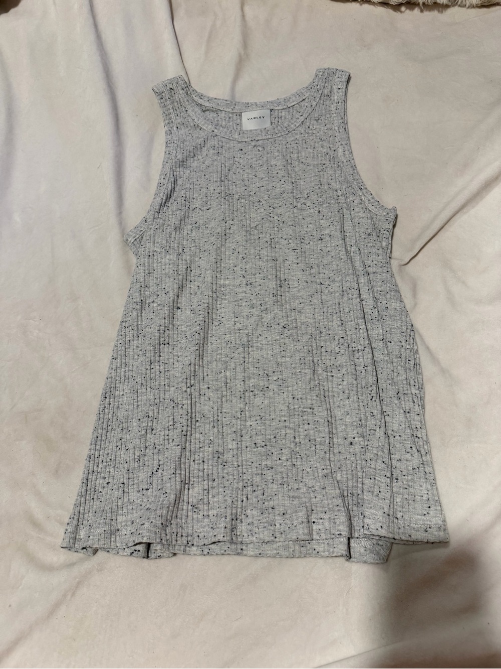Varley Grey Speckled Ribbed Tank Top